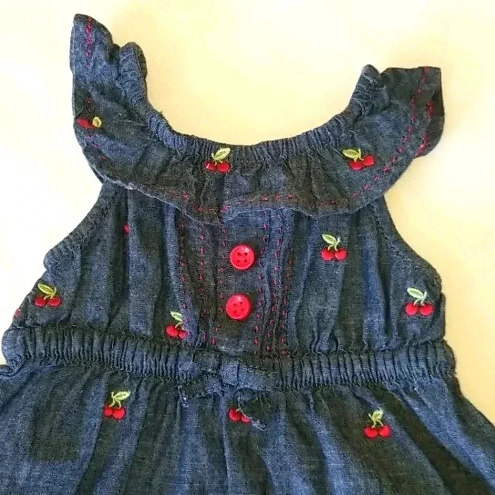 Cherry and Chambray Gymboree Dress - Picture 2 of 4